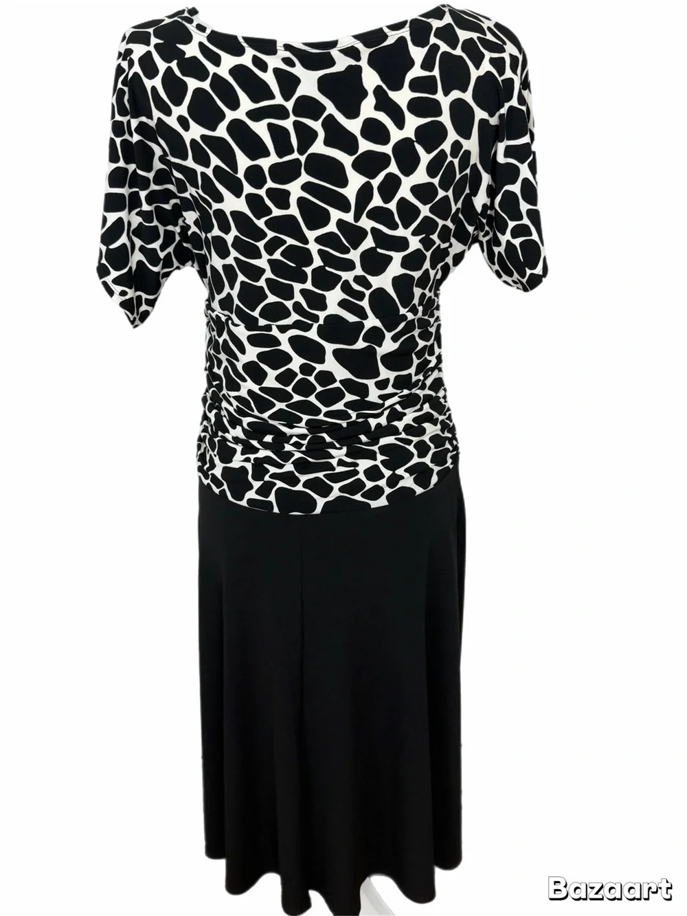 En Focus Studio size 8 Black White Abstract Print Knee Length Dress - Picture 4 of 6